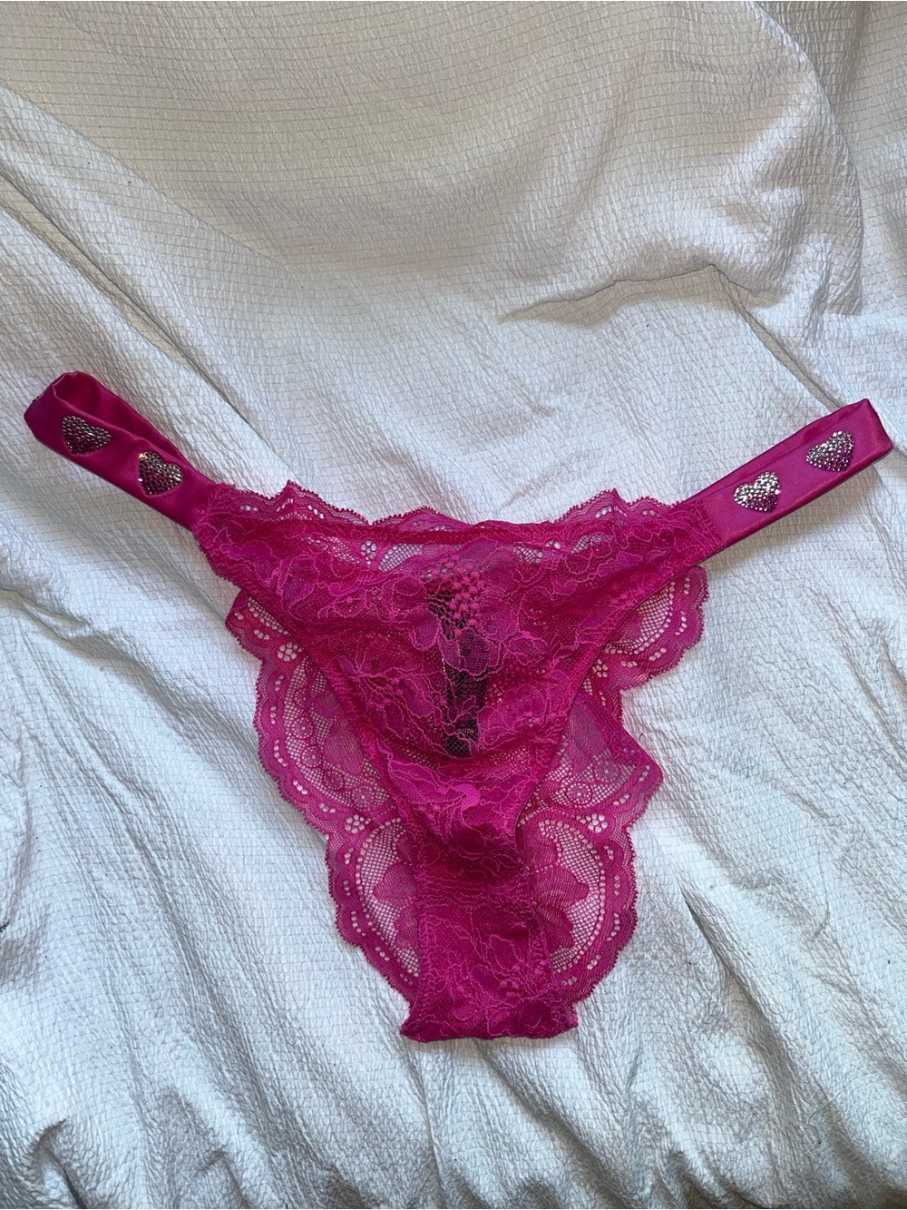 Victoria’s Secret Rhinestone Heart Panties Size Medium